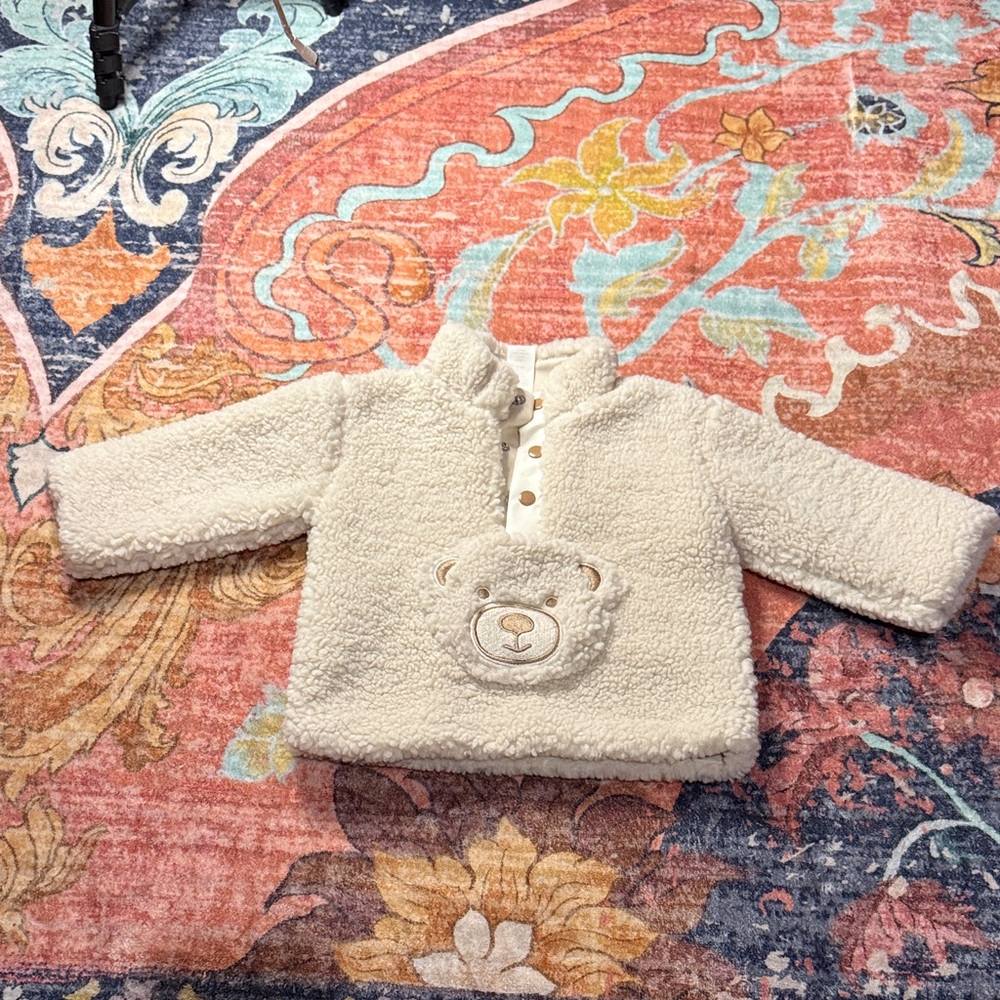 H&M Cream Teddy Bear Fleece Jacket